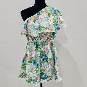 Floral One-Shoulder Romper